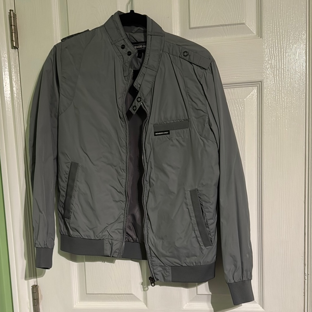 Members Only Gray Windbreaker Jacket